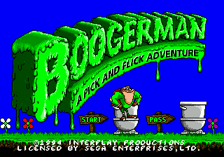 Boogerman - A Pick and Flick Adventure Title Screen
